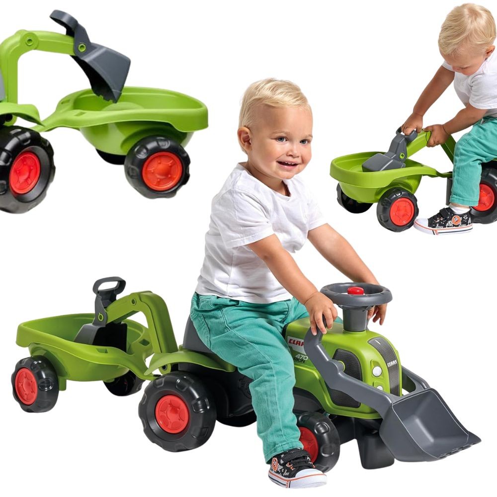 Трактор Falk Baby Claas с багерна кофа и ремарке