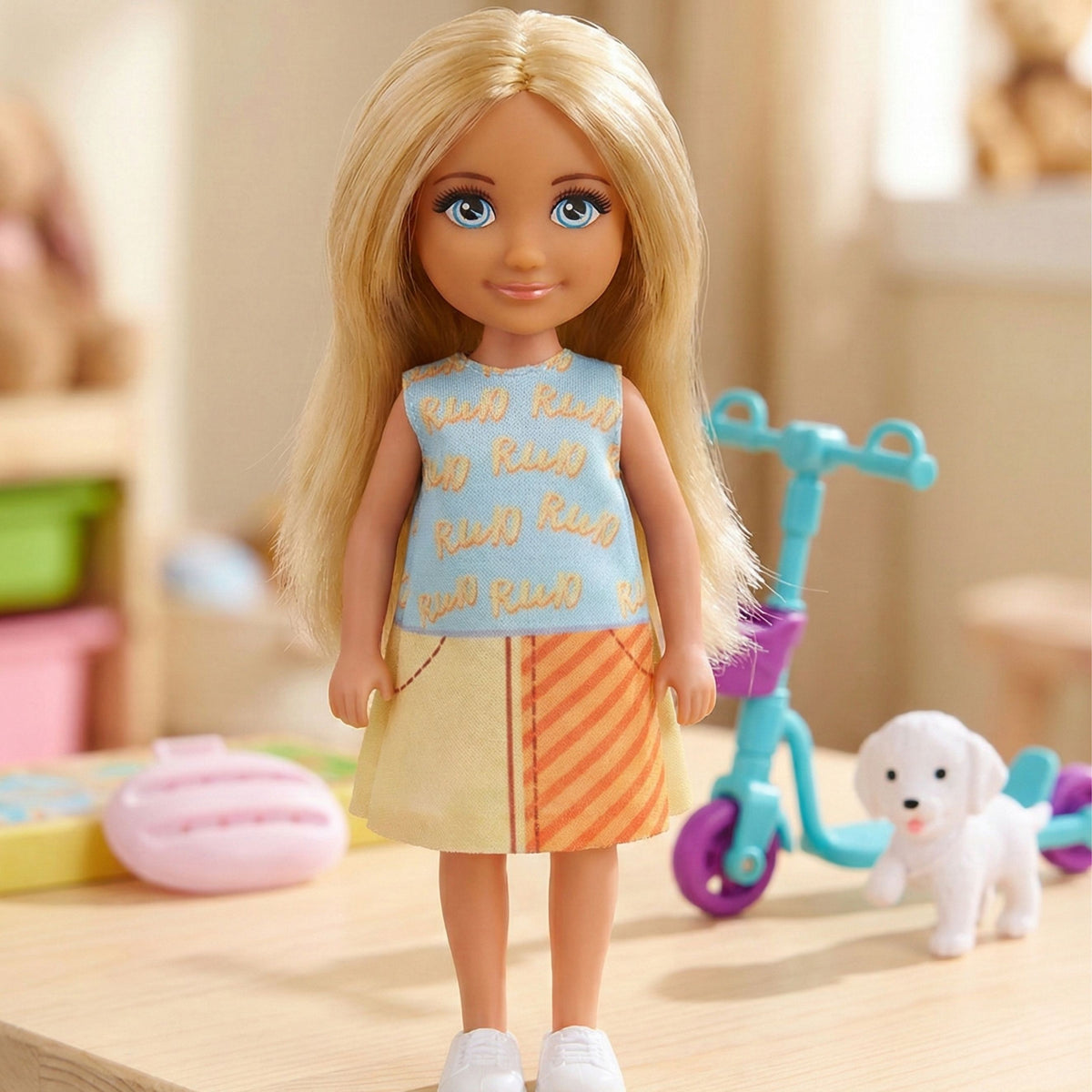 Woopie Royal Doll With Dog And Scooter