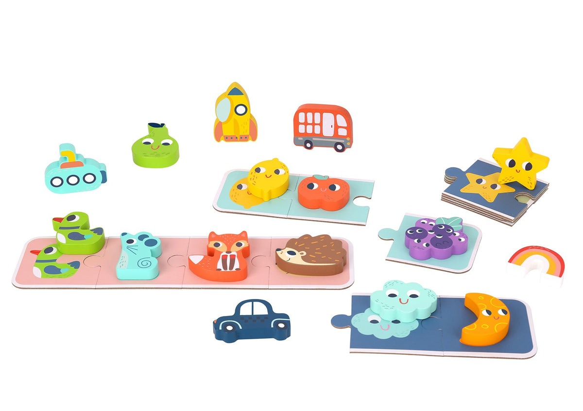 Woopie Verde Memoria Sensorial Formas Puzzle Fsc