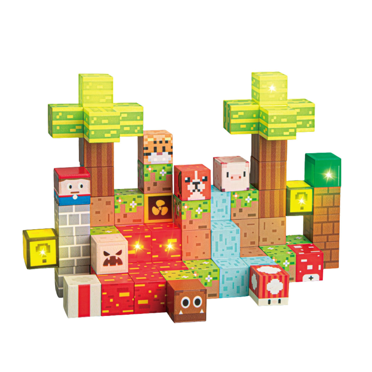 Blocos de construção magnéticos Woopie Forest 75 unidades.