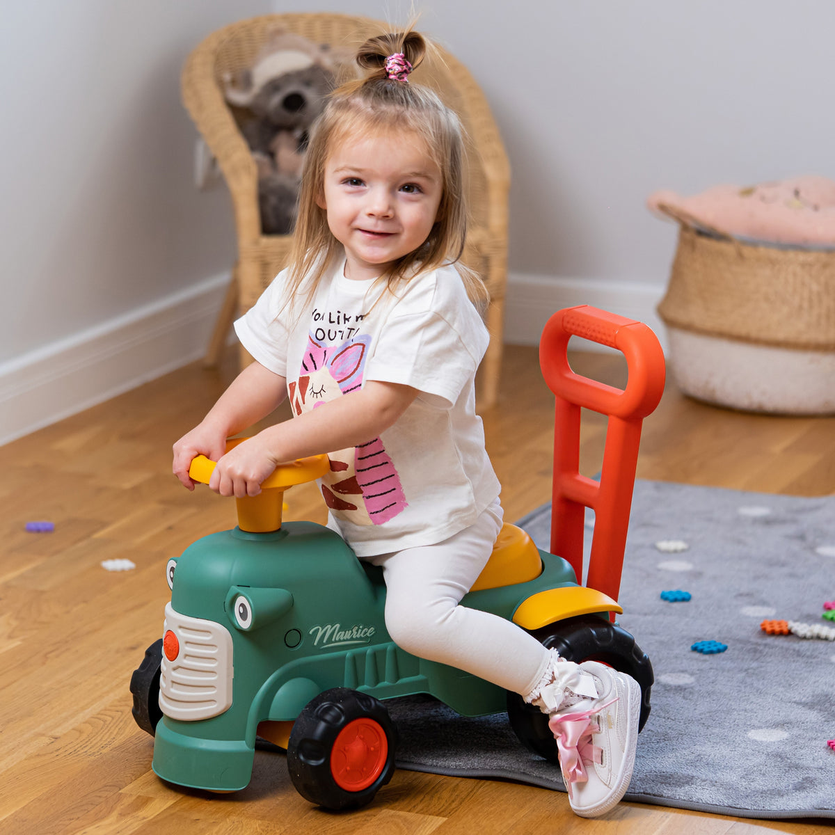 Falk Maurice Ride-on Tractor Green Pusher Caixa de armazenamento por 1-3 anos