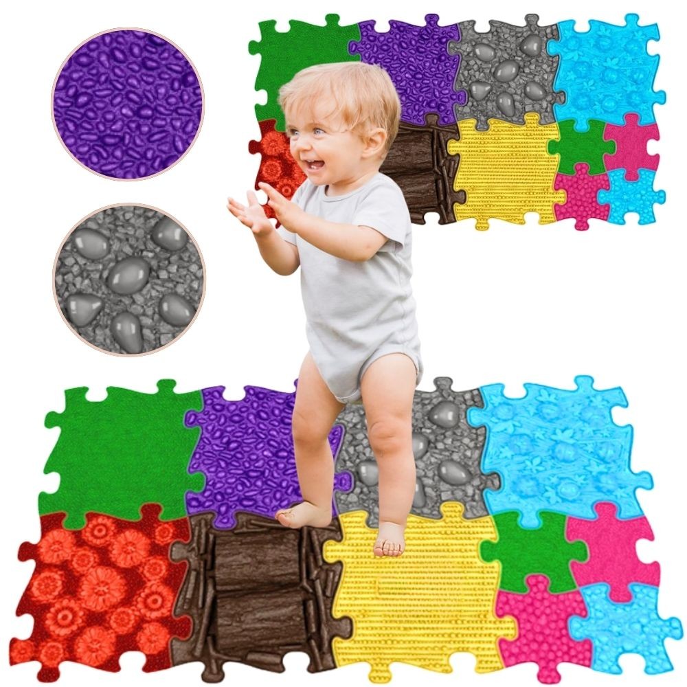 Woopie Sensory Mat Orthopedic Puzzle 7 Pieces + 4 Small Ones