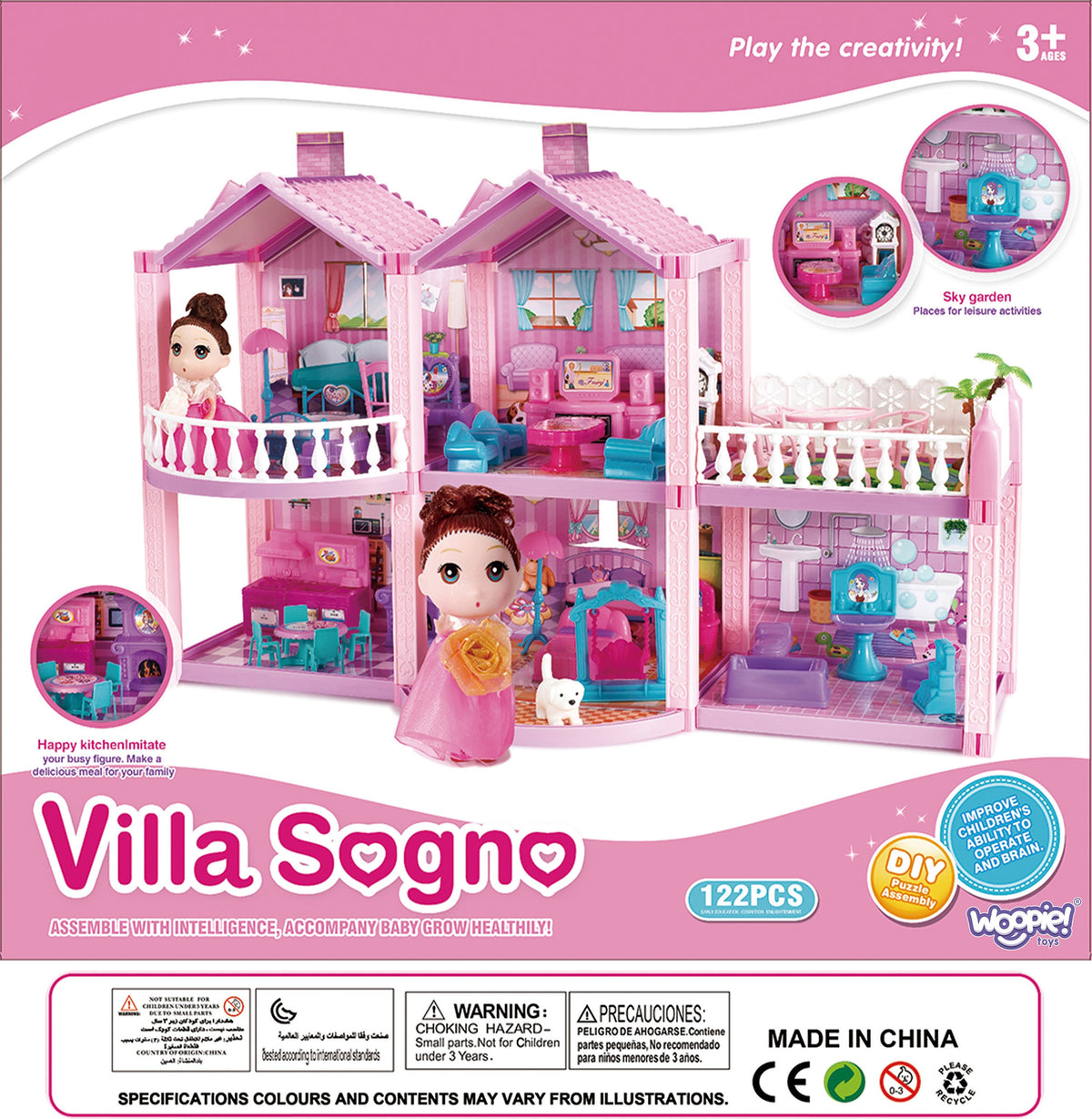 Woopie Pony Domeček pro panenky Pony Fantasy Villa 120 ks.