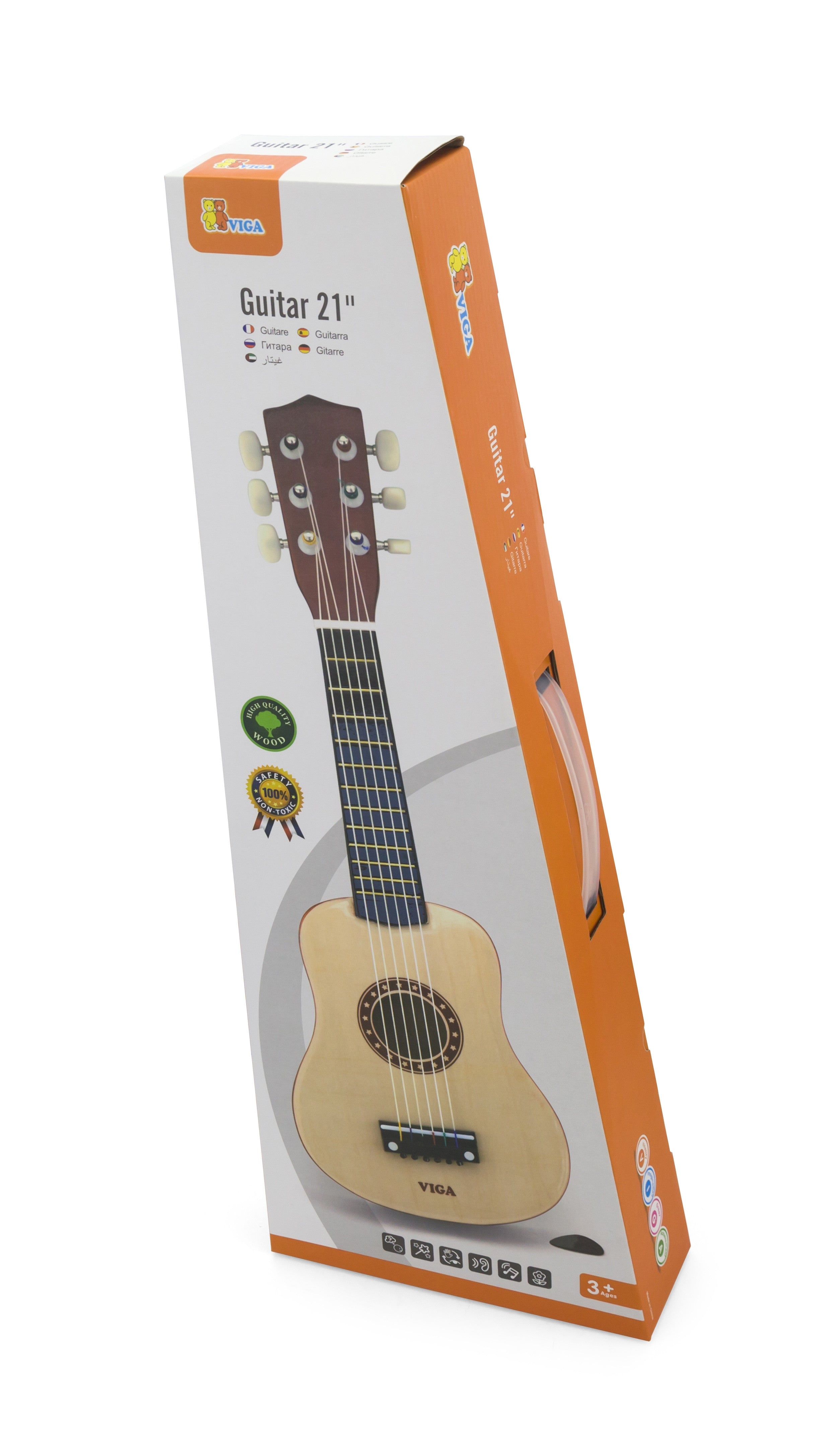 Viga Wooden Guitar For Kids Natural 21 Inches 6 Strings