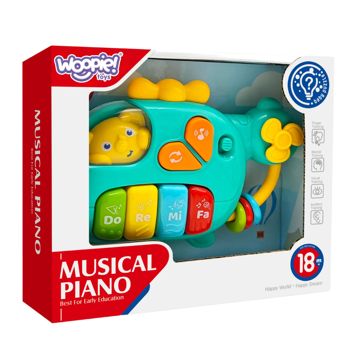 Woopie Baby Interaktív Piano Helikopter Elefánt Zenei Hangok 18m+