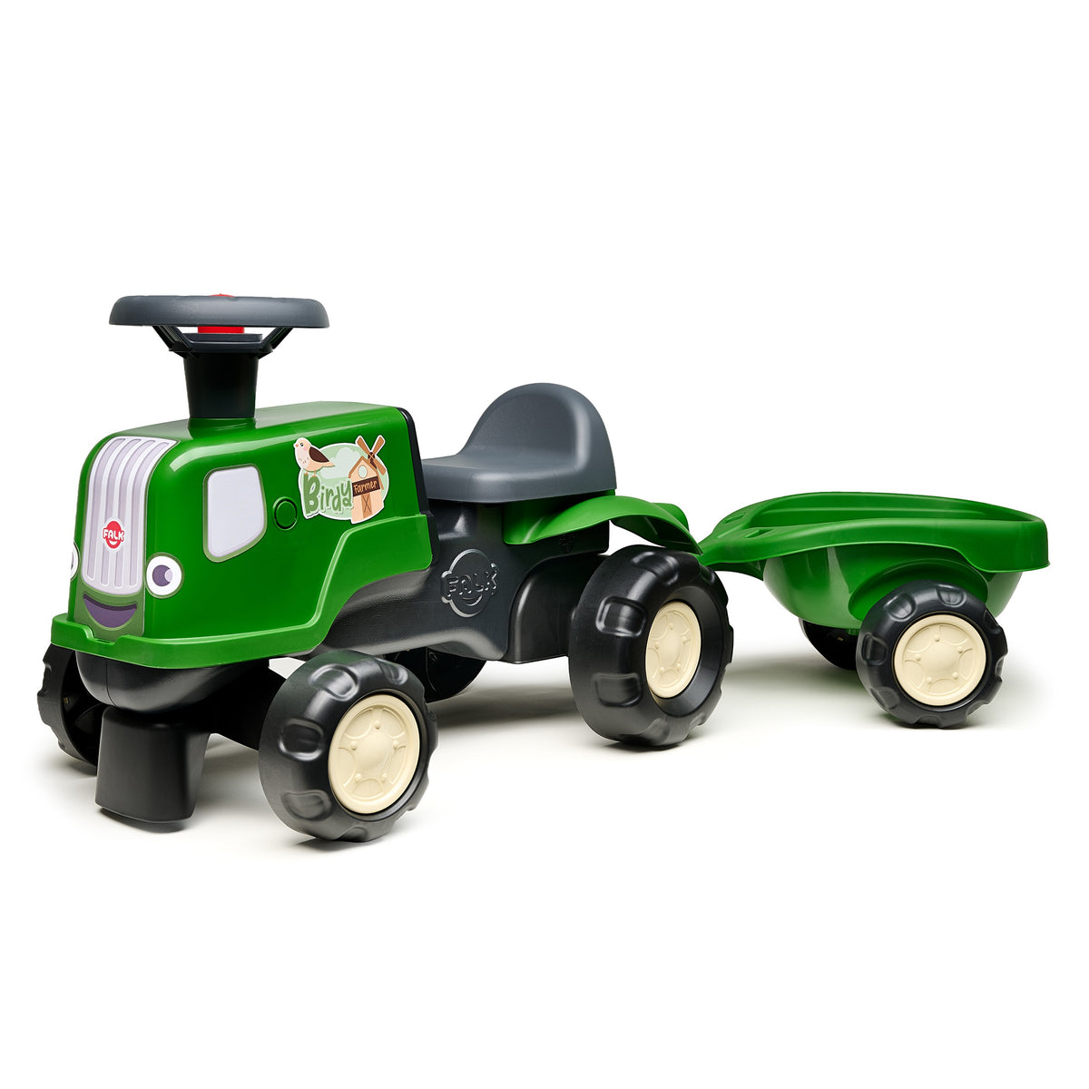 Ciągnik Falk z przyczepą Birdy Farm zielony 1-3 lata