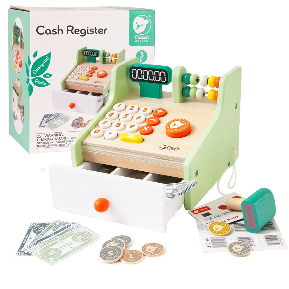 Classic World Wooden Cash Register For Kids