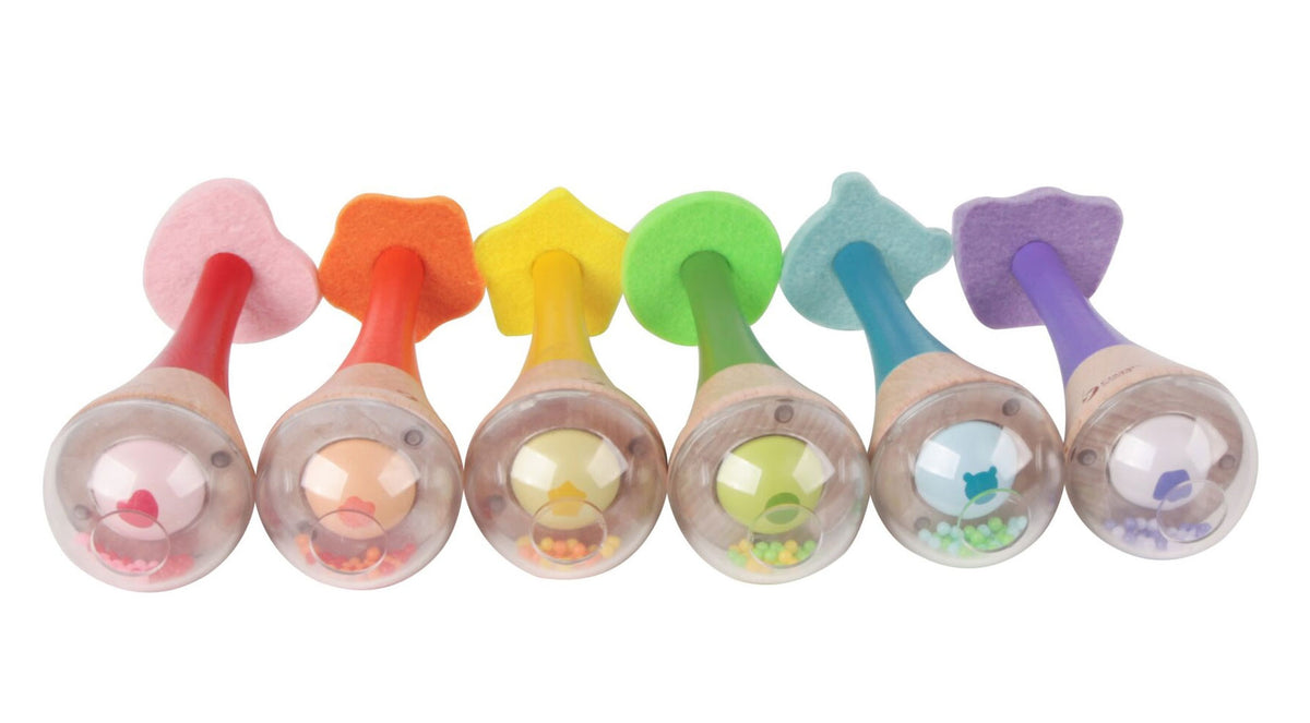 Classic World Rammelaar 2 In 1 Houten Regenboog Maracas Instrument 1 St.