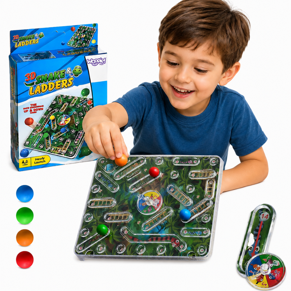 Woopie Classic Family Game Serpents et échelles 3D