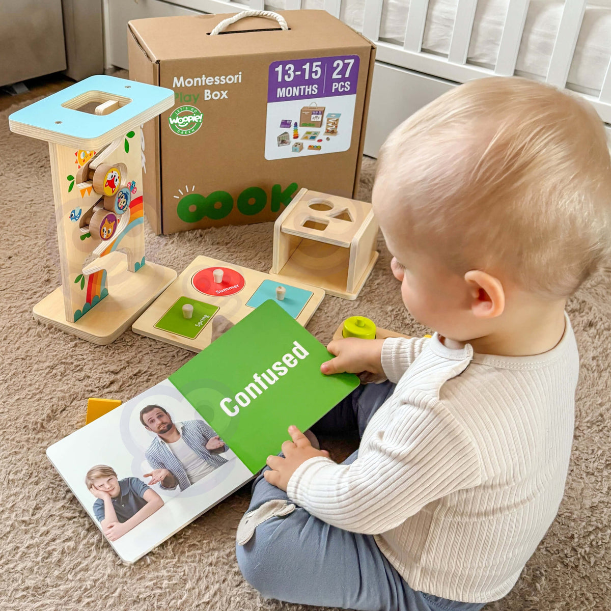 Woopie Green Box 6in1 13-15m Montessori Educativo Sensoriale Fsc