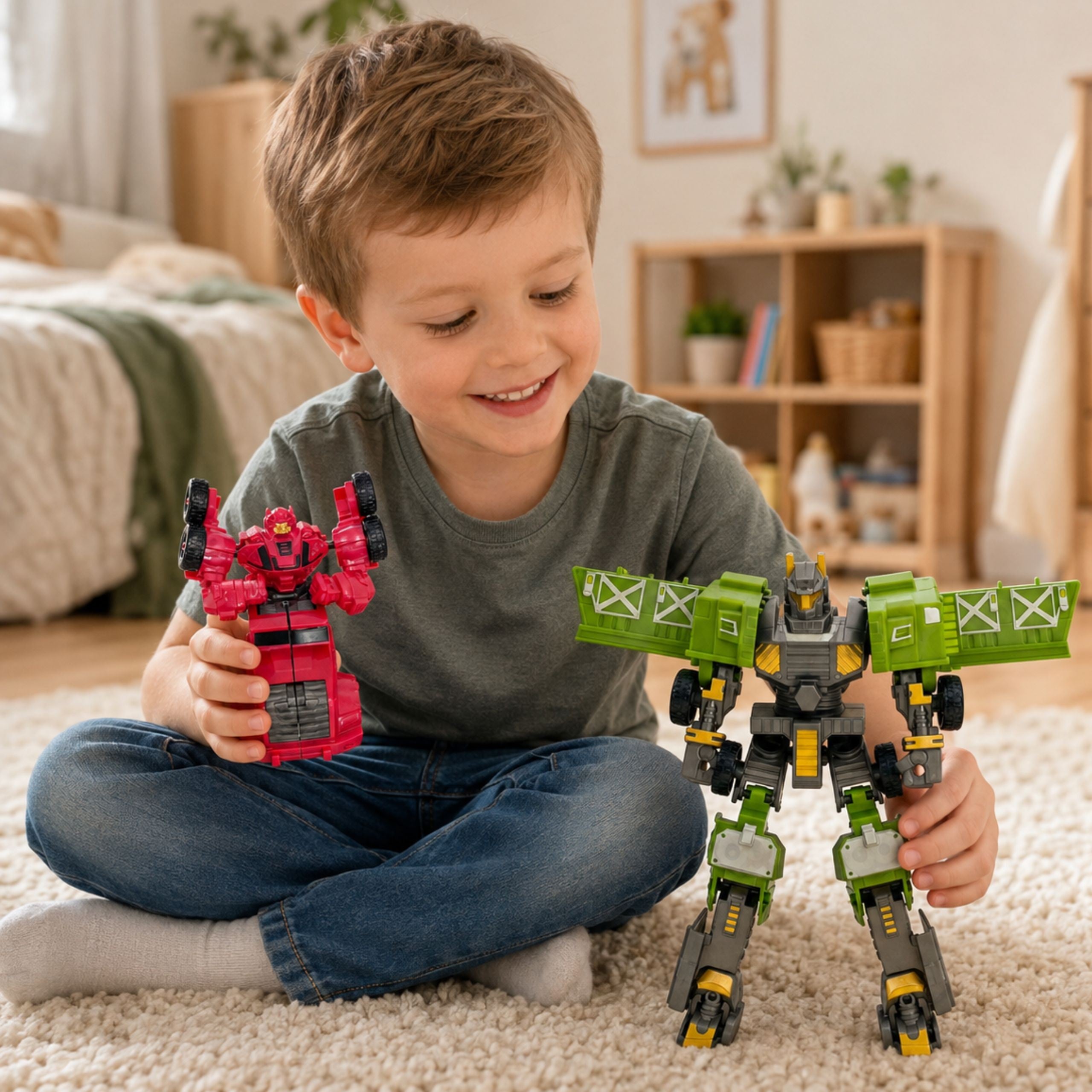 Woopie Transforming Robots 4-in-1 Battle Car Set