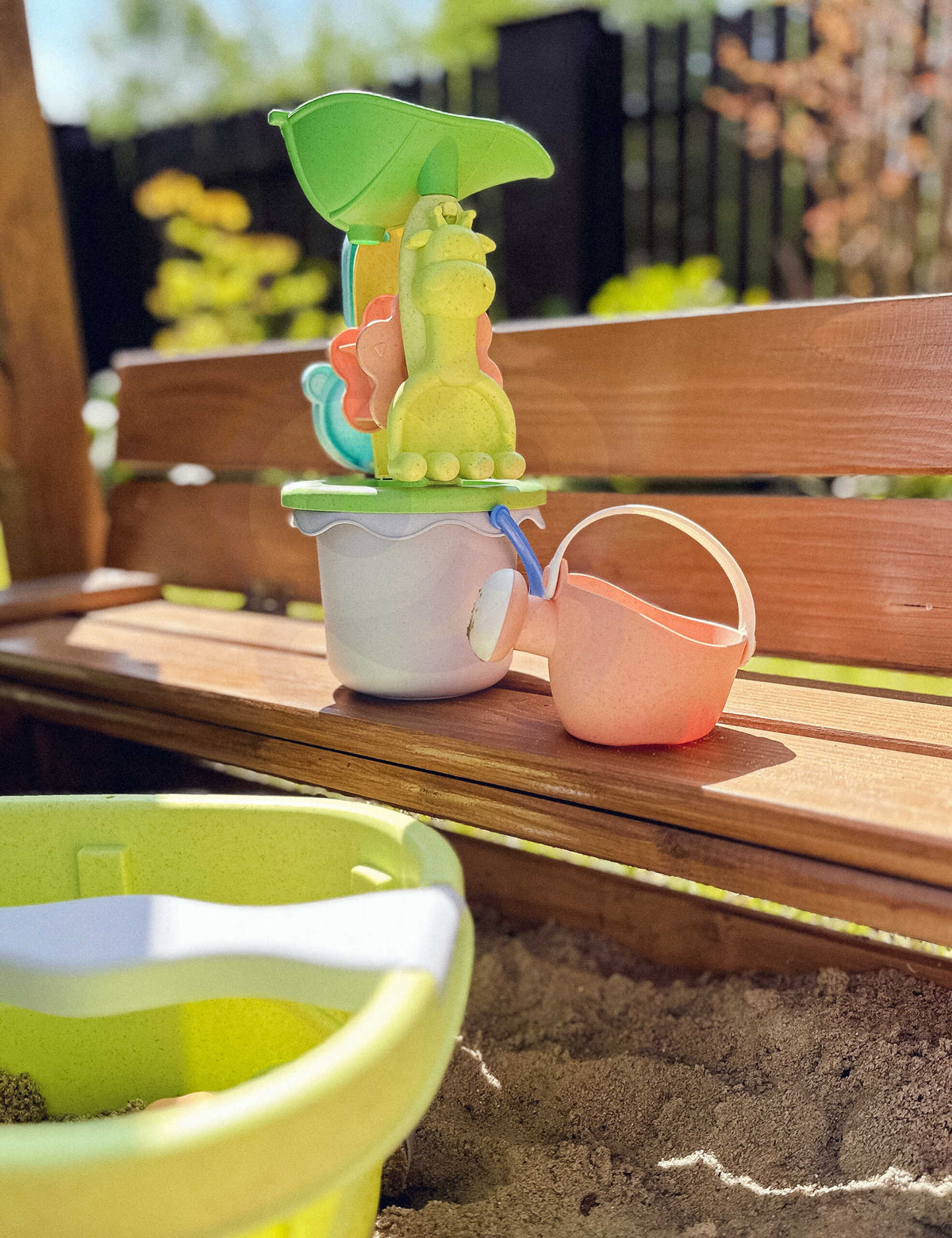 Woopie Green Sand Play Set With Cart 13 Píosa Ábhar Orgánach In-bhithdhíghrádaithe