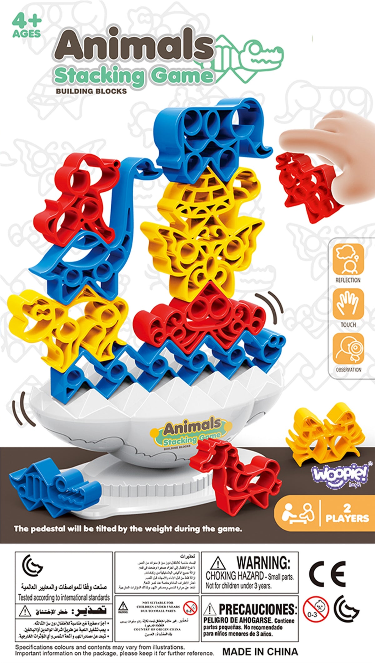 Jogo de habilidade de equilíbrio de animais Woopie Animal Tower