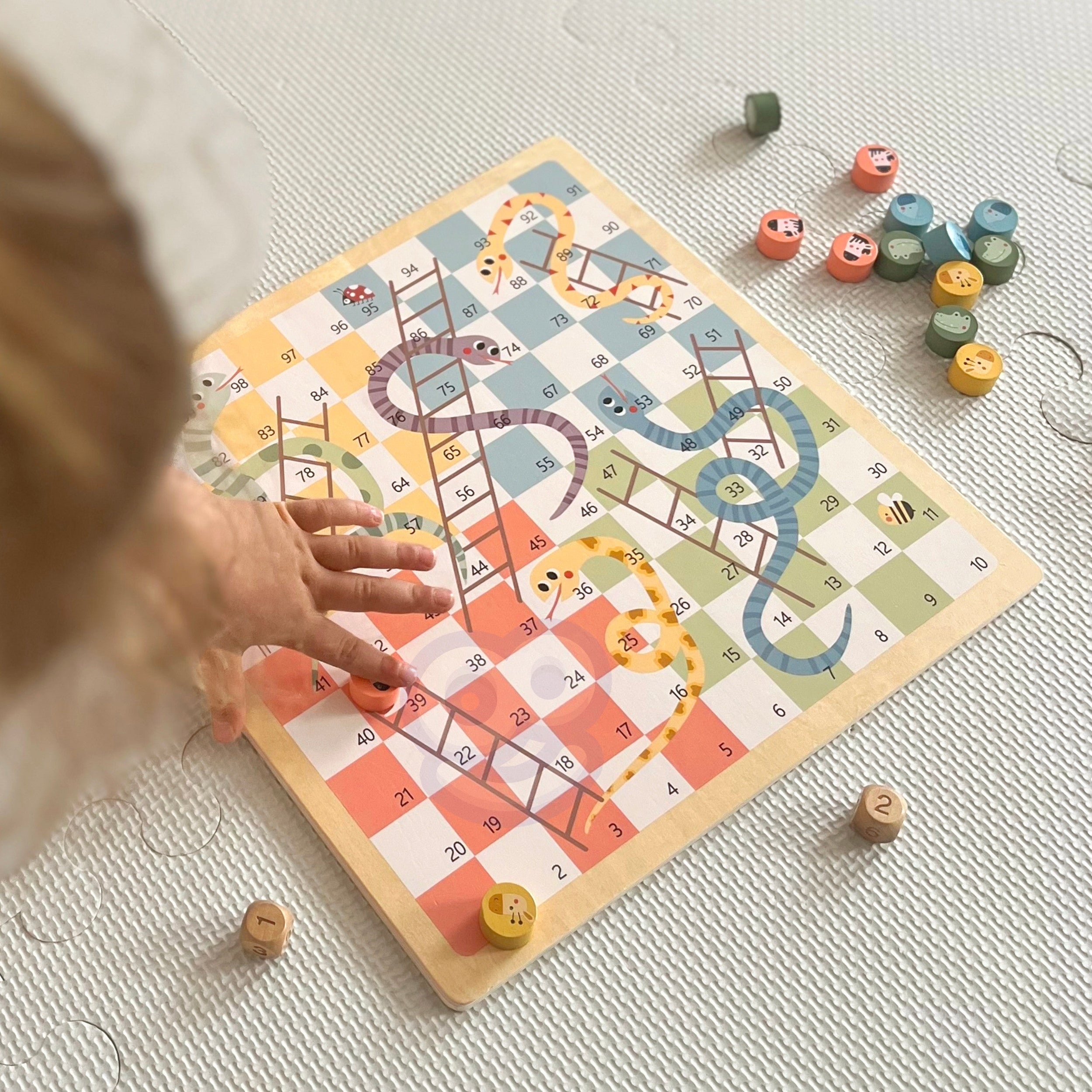 Woopie Green Logic Jeux de société 2 en 1 Ludo + Serpents et échelles