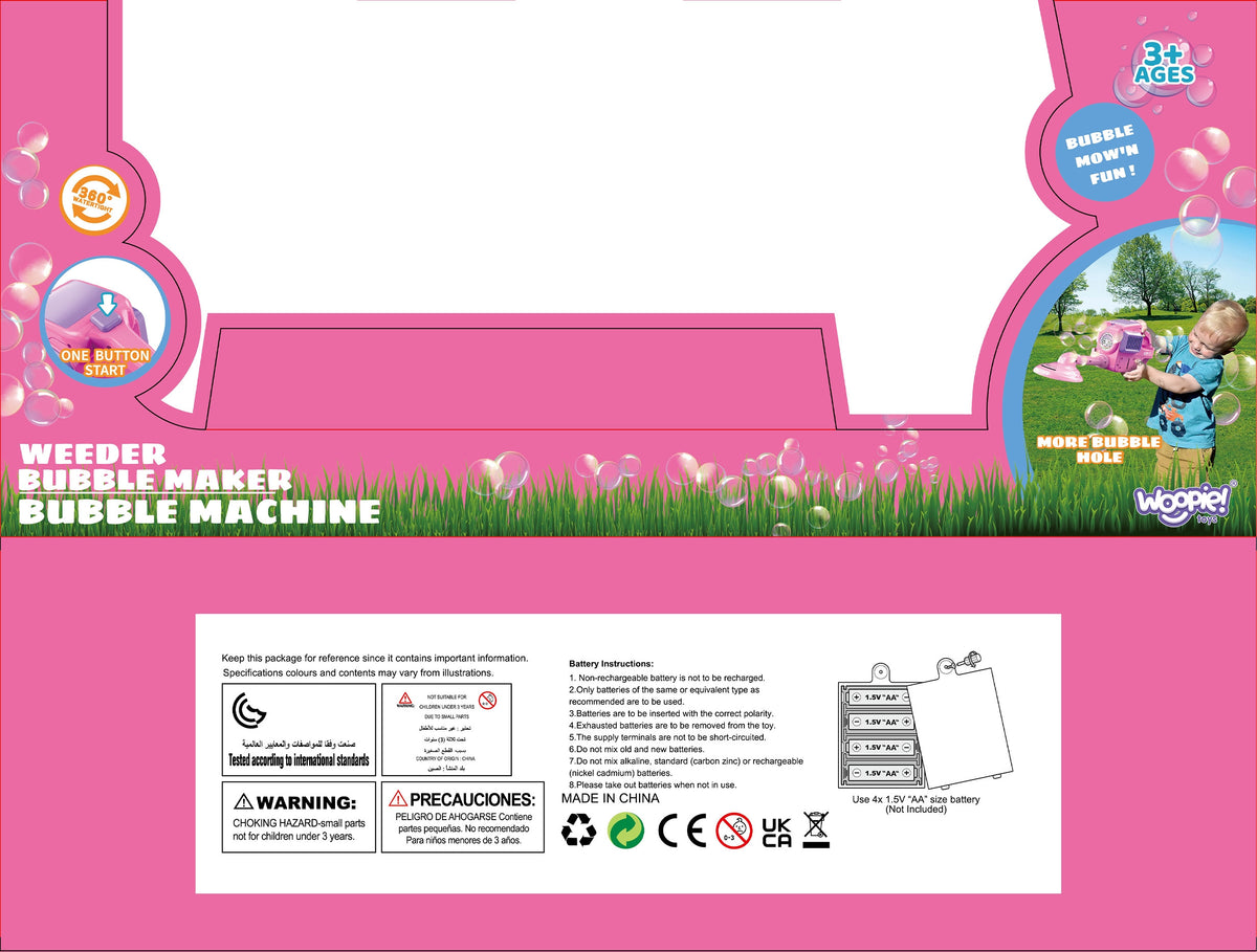 Woopie Hand Lawn Mower Machine Bubble Blue
