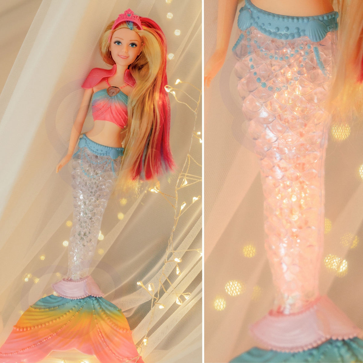 Woopie Gina Magic Rainbow Mermaid Doll With Accessories
