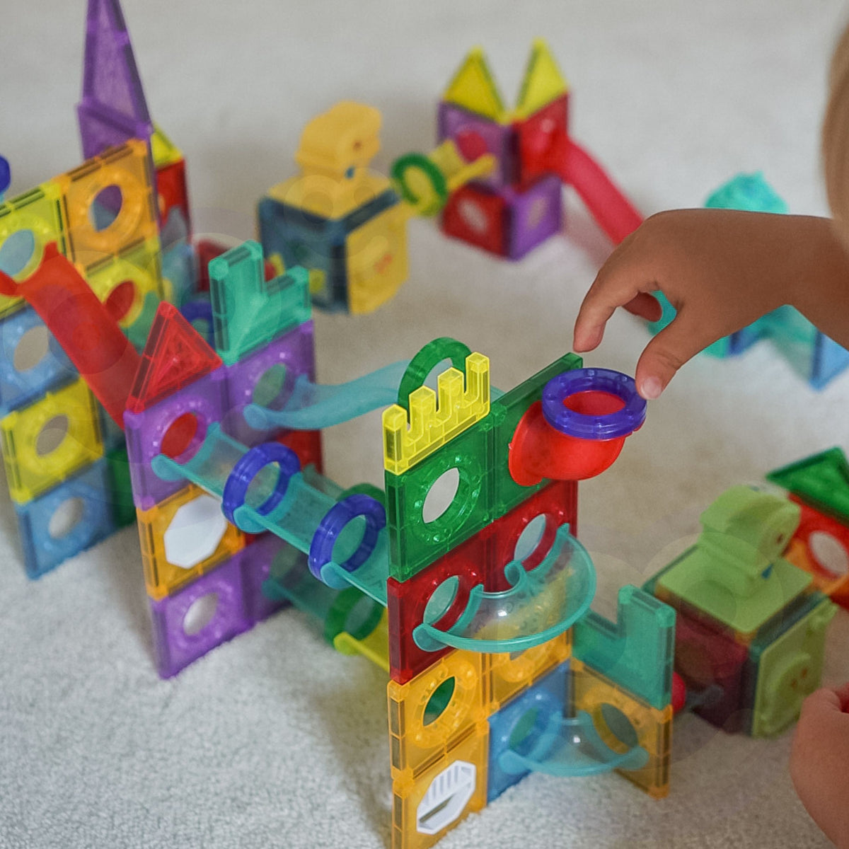 Woopie blocs de construction magnétiques ensemble éducatif 3d piste de balle 170 pièces.