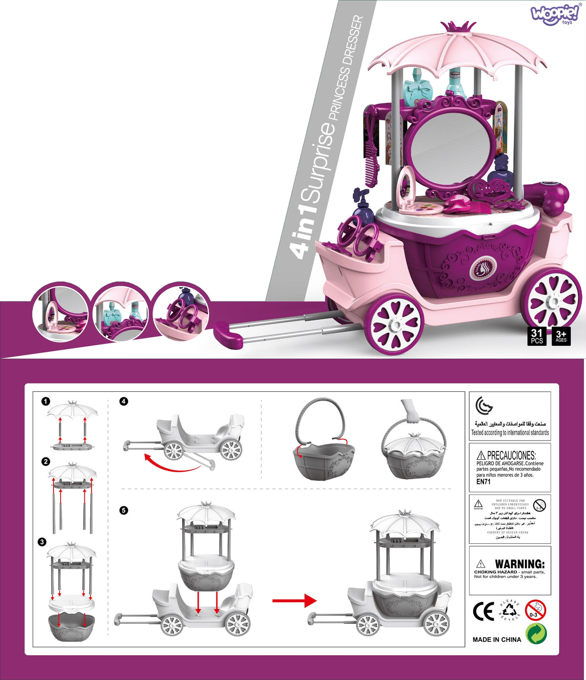 Woopie Beauty Salon Dressing Table On Wheels Trolley Wlizka 31 Acc. 4 v 1
