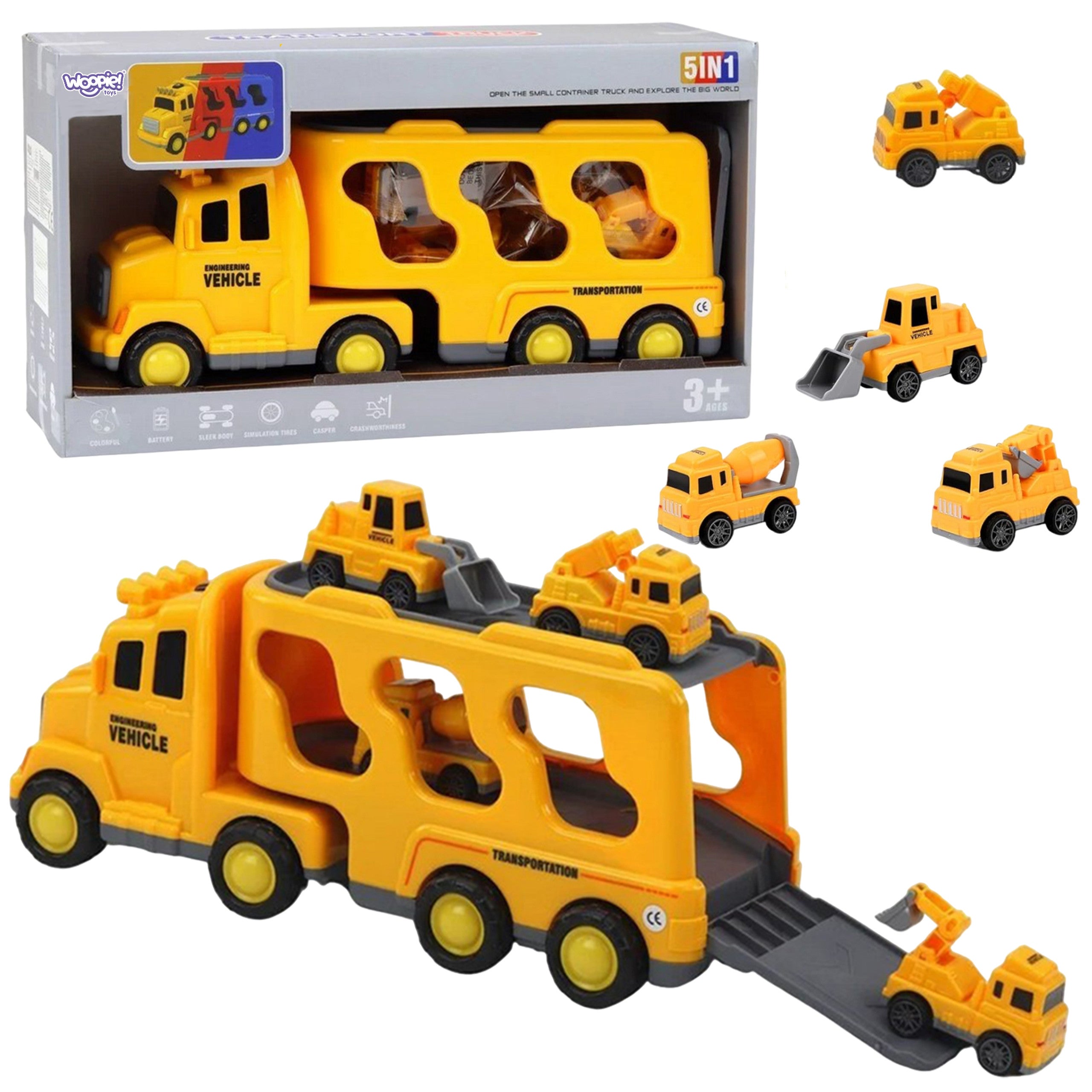 Woopie Road Tow Truck Комплект от 5 коли - Пътна помощ