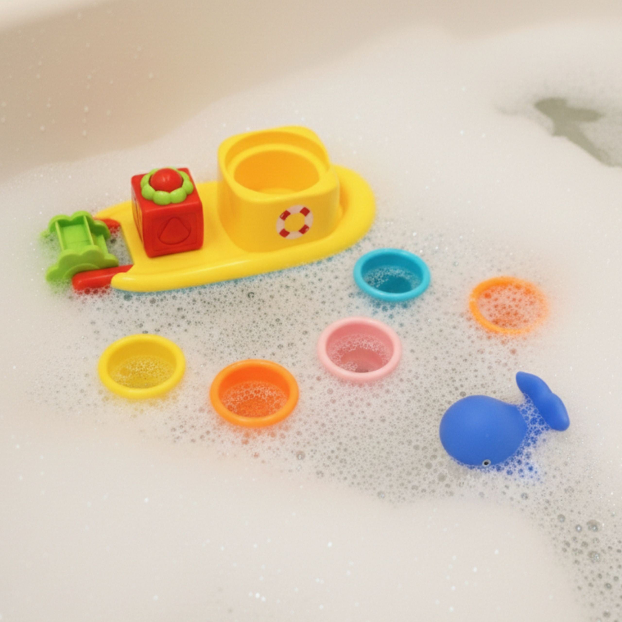 Woopie Baby Water Toy Ship Whale Overflow Cups