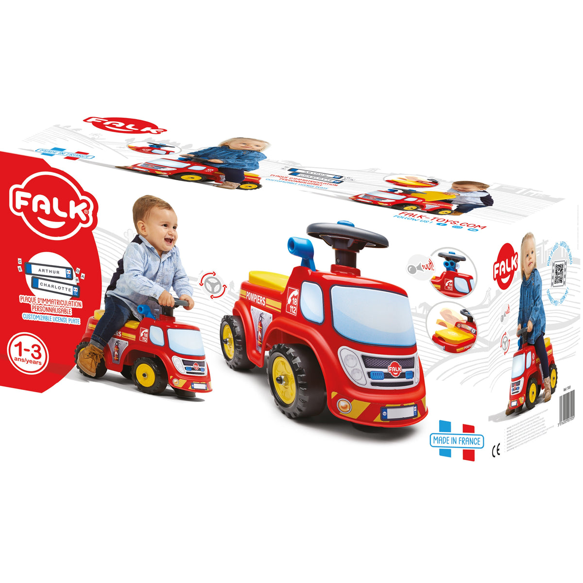Požární auto Falk s klaksonem od 1 roku