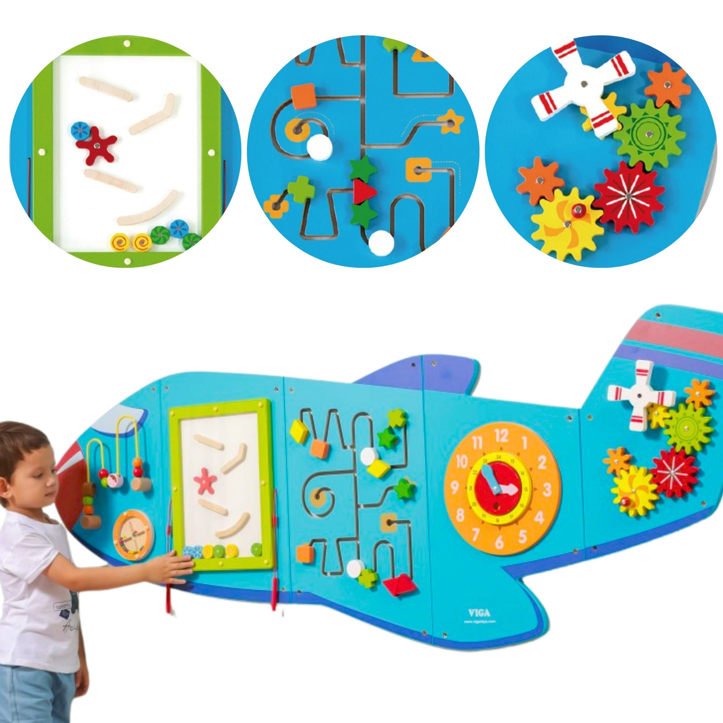 Viga Wooden Manipulative Sensory Board Airplane Fsc Montessori Certificate