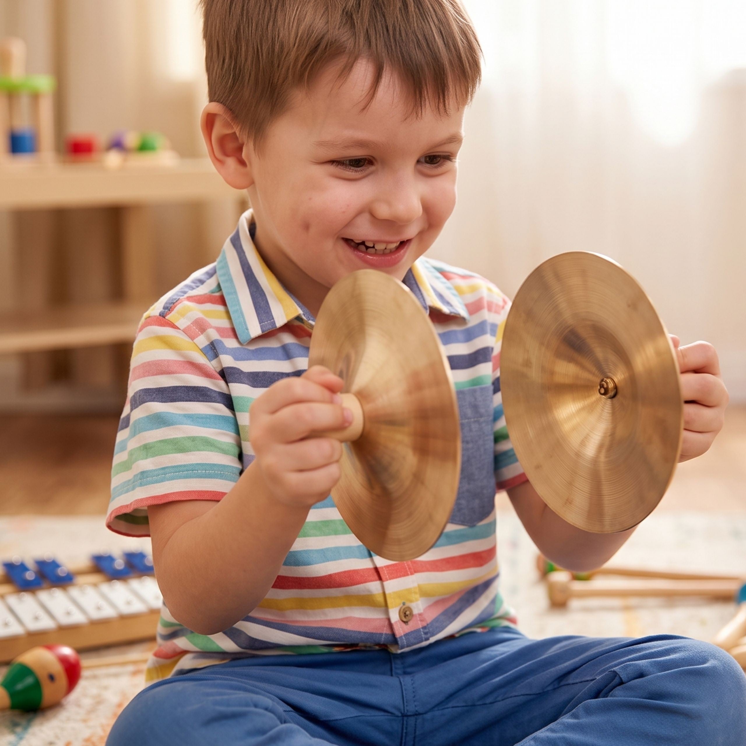 Чинели за музикален инструмент Classic World Edu (15 см) за деца 2 бр.