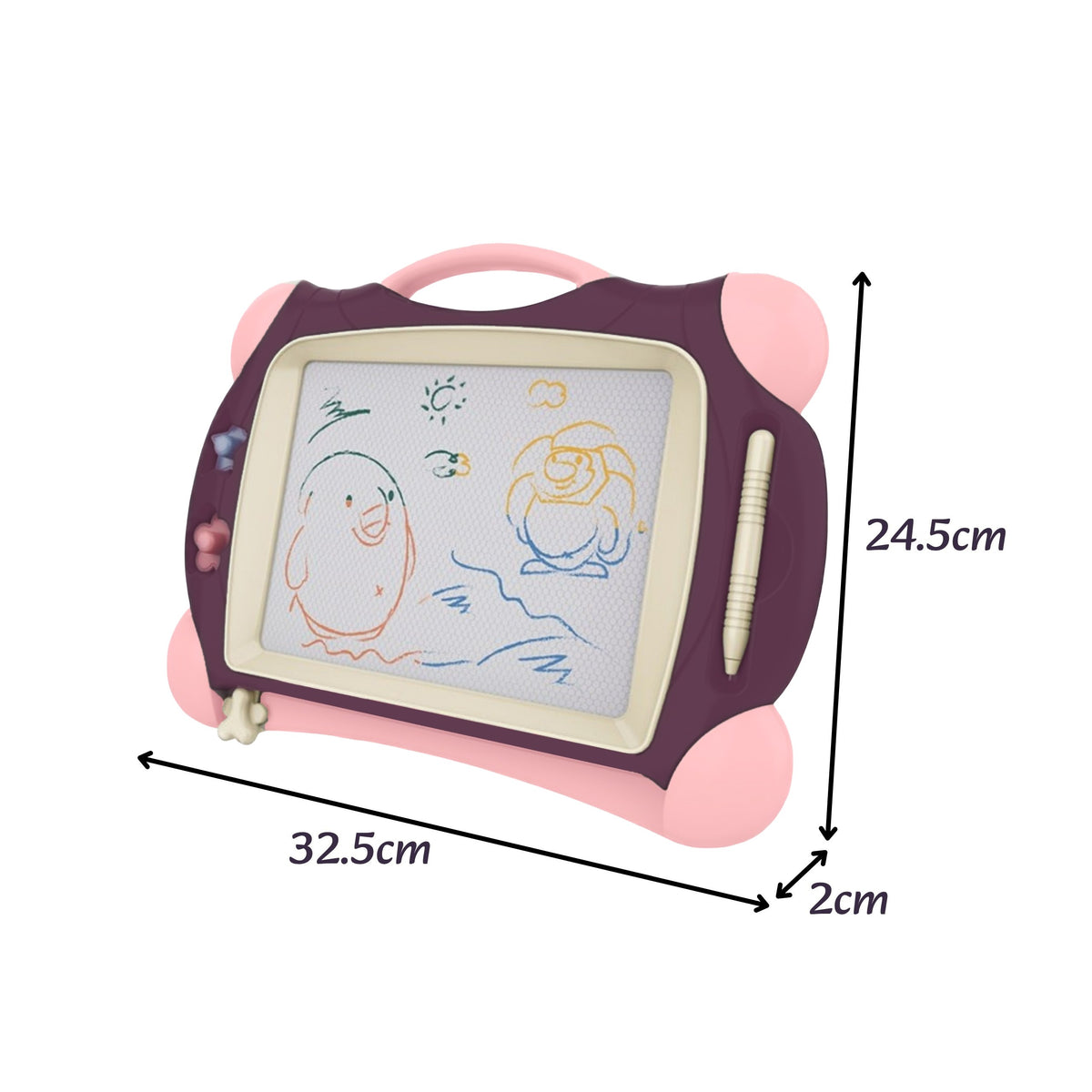 Woopie Magnetic Color Marker Board + 2 lilla stempler