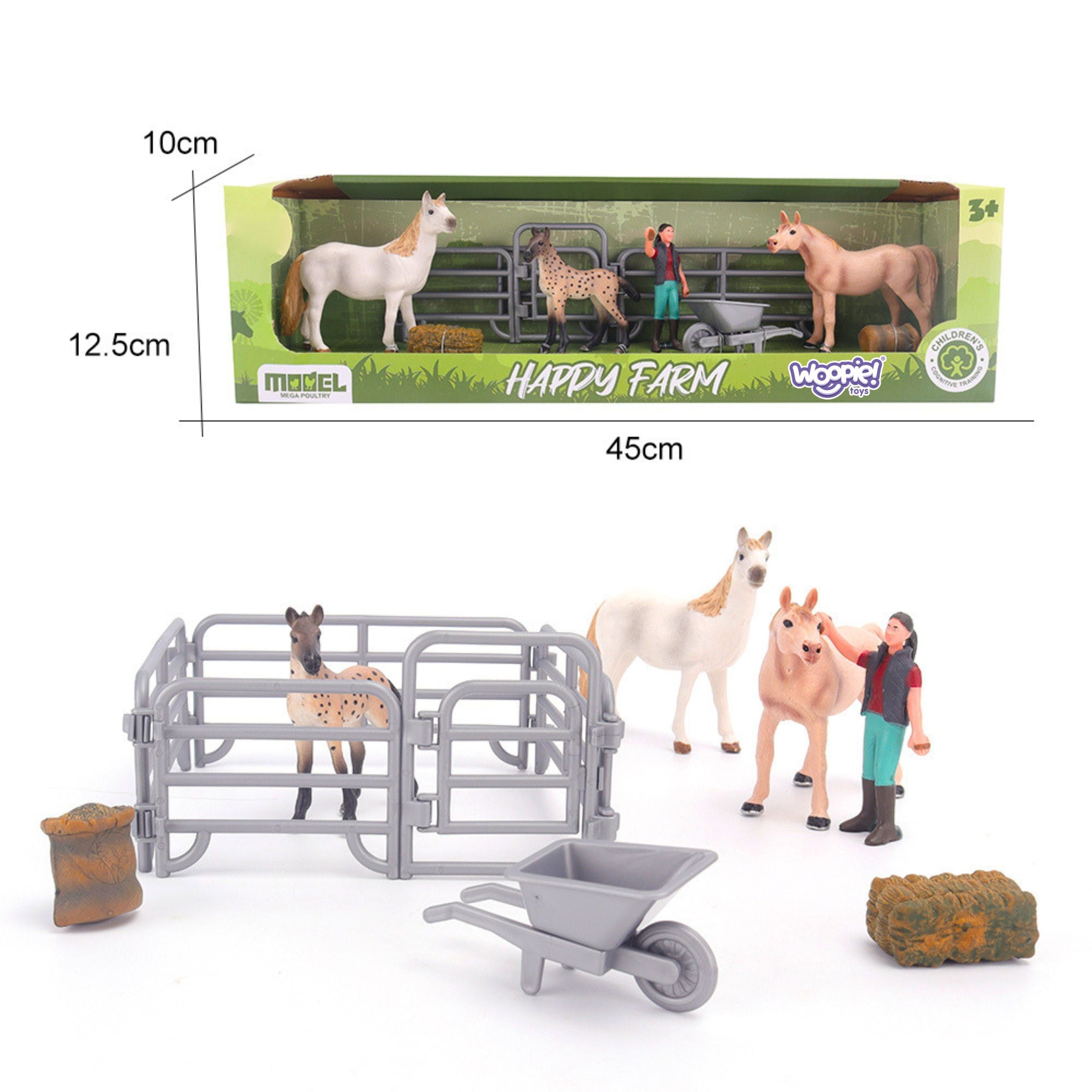 Woopie Farm Horses Figure Set Little Farmer 11 Pcs Accessories