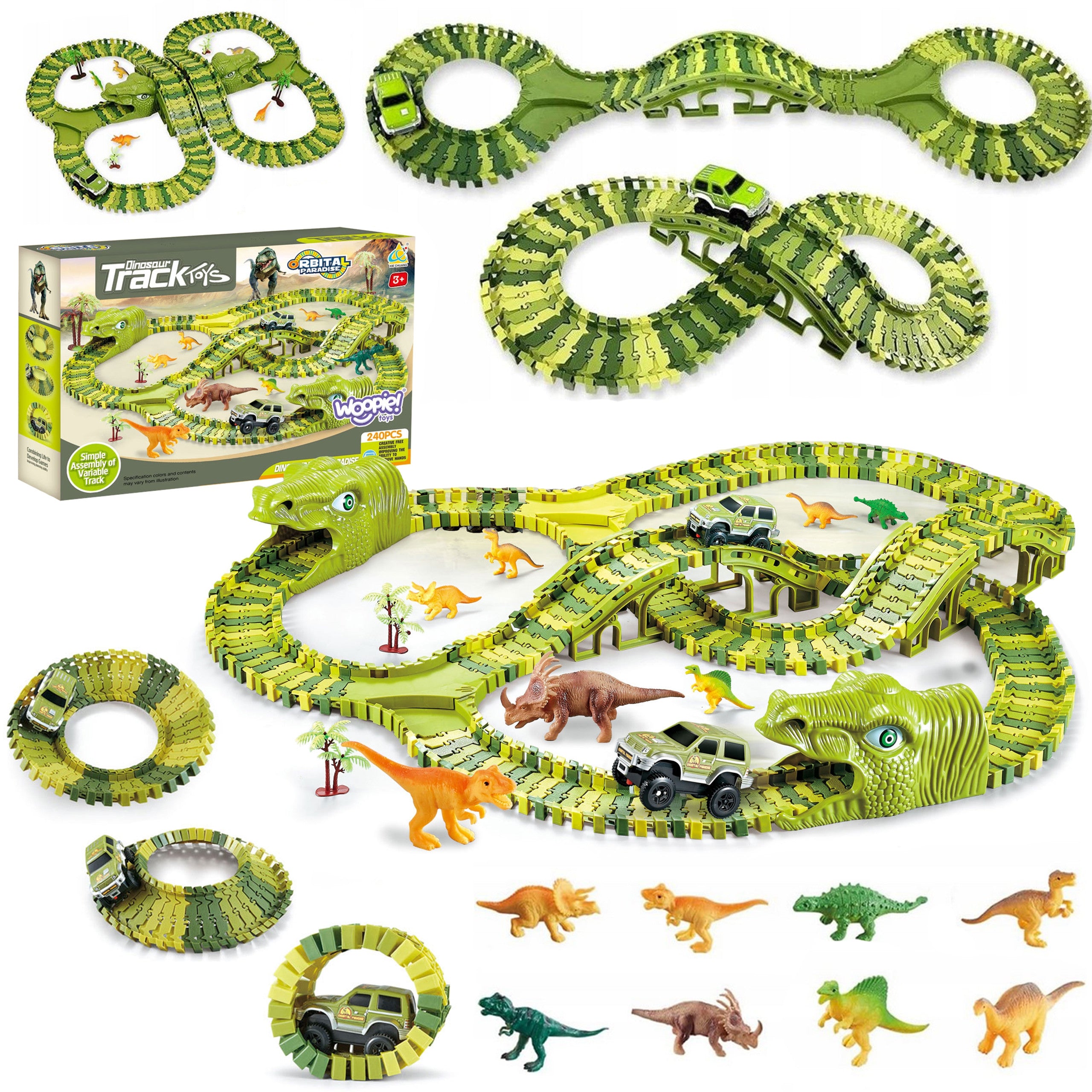 Woopie Xxl Dinosaurs Car Track 240 Pcs.