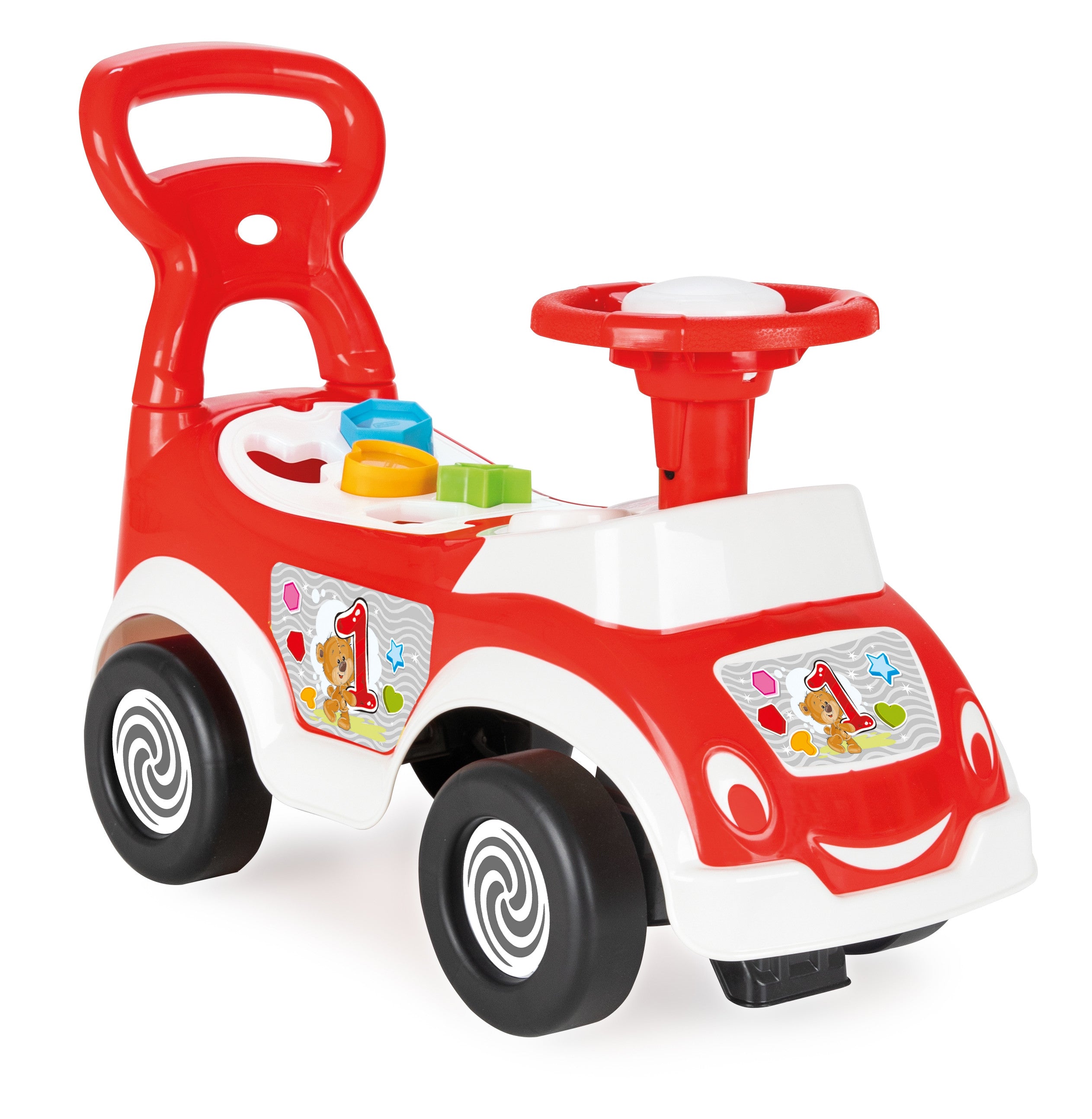 Woopie 4-v-1 Ride-on Sorter Pushher Walker + úložiště klaksonu