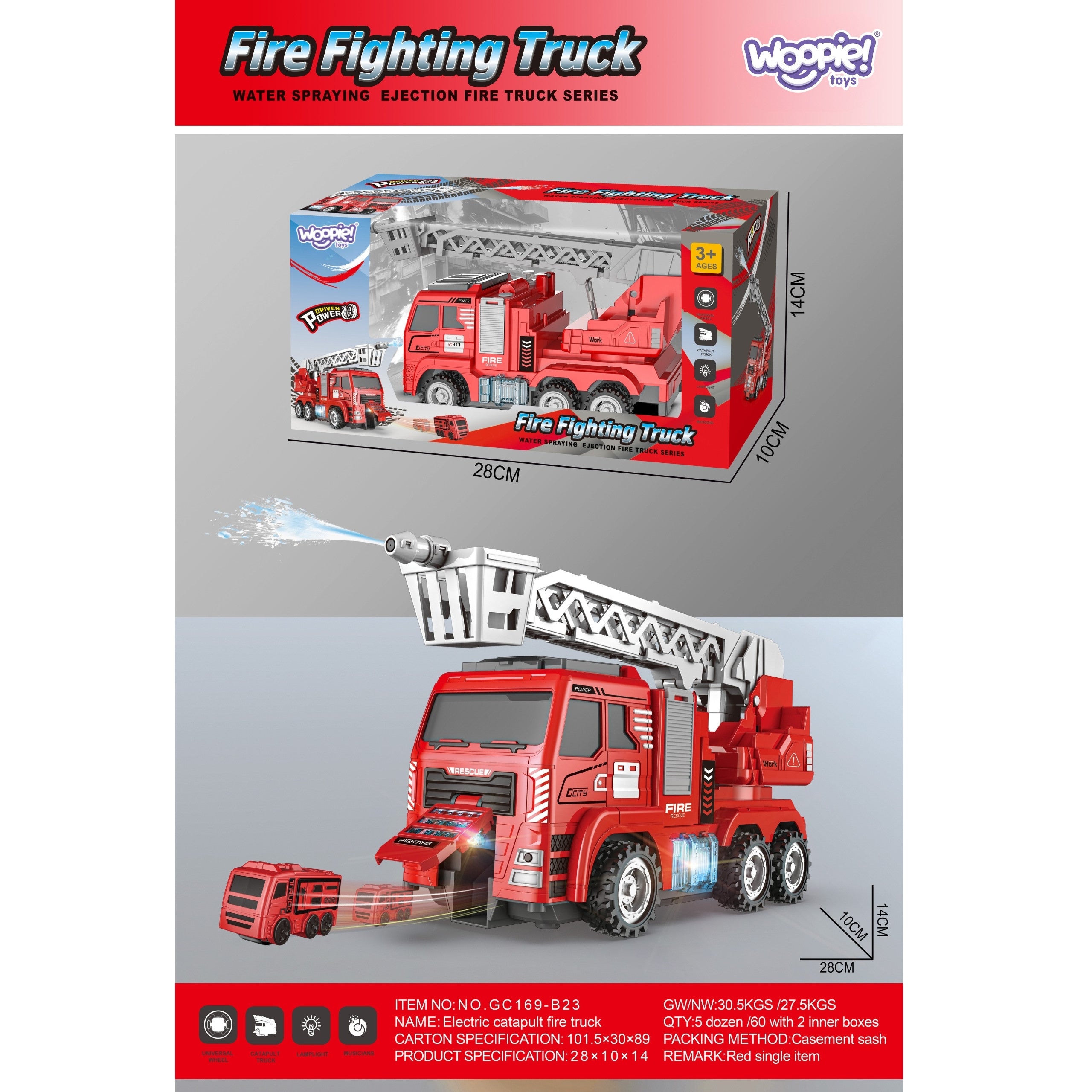 Woopie Interactive Fire Truck With Moving Ladder