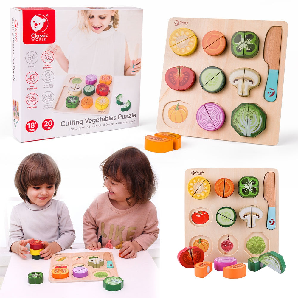 Classic World Wooden Vegetable Chopping Set