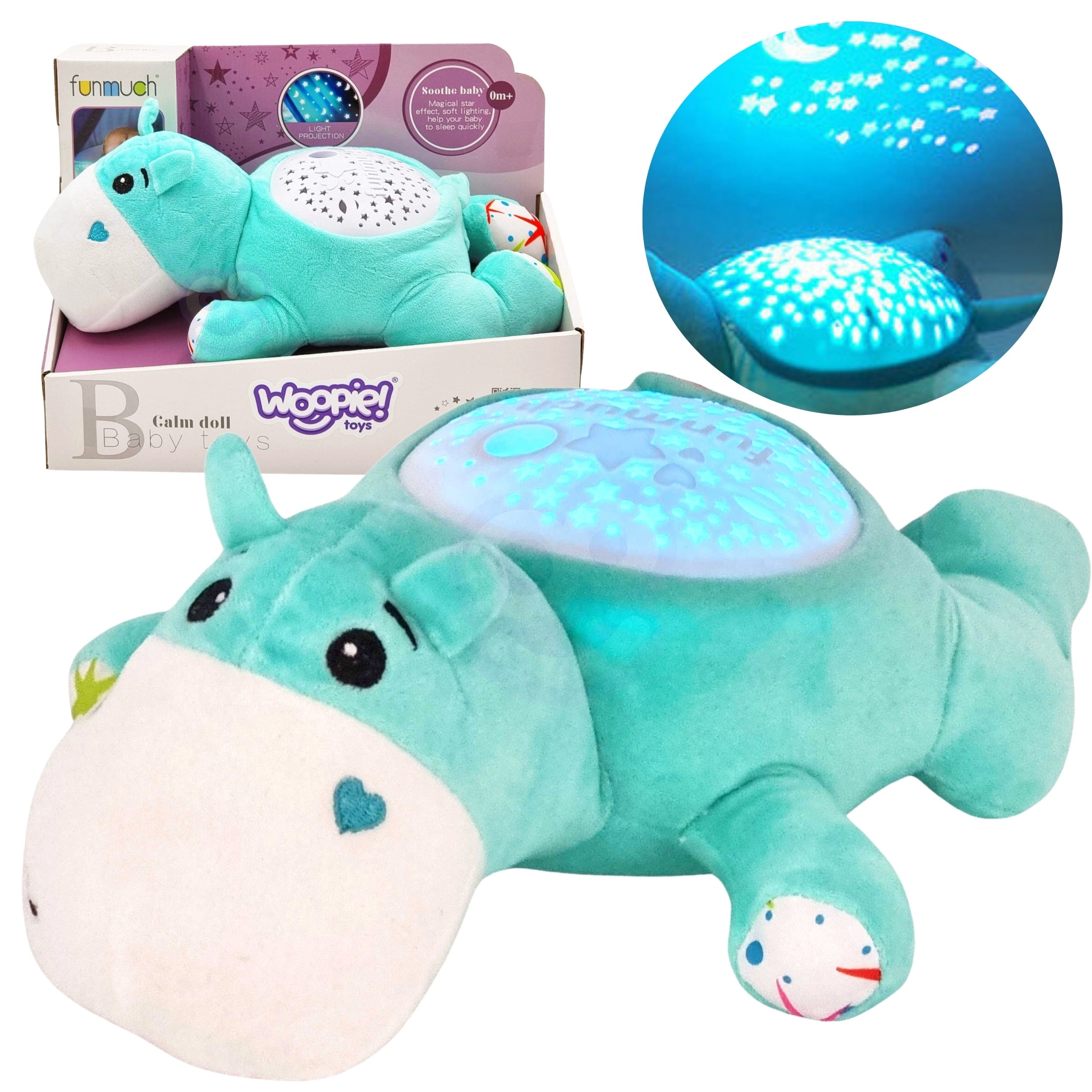 Woopie Baby Cuddly Toy 2-in-1 Projector Sleeper Hippo