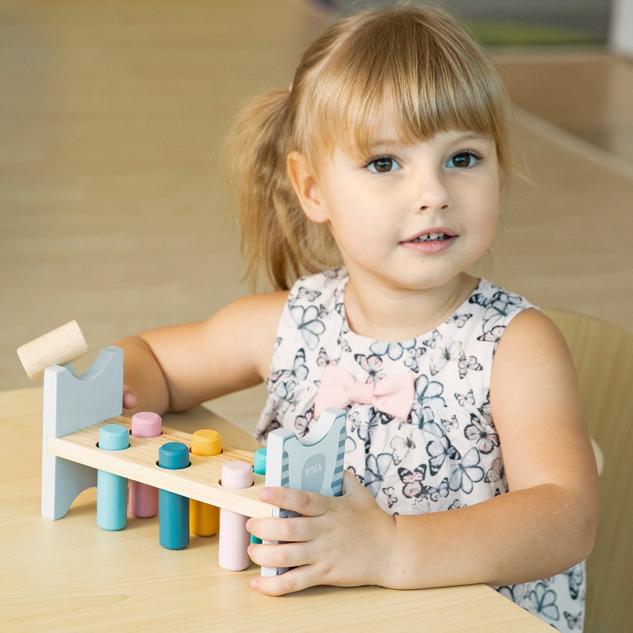 Drewniana Ławka Z Młotkiem Viga Polarb - Montessori