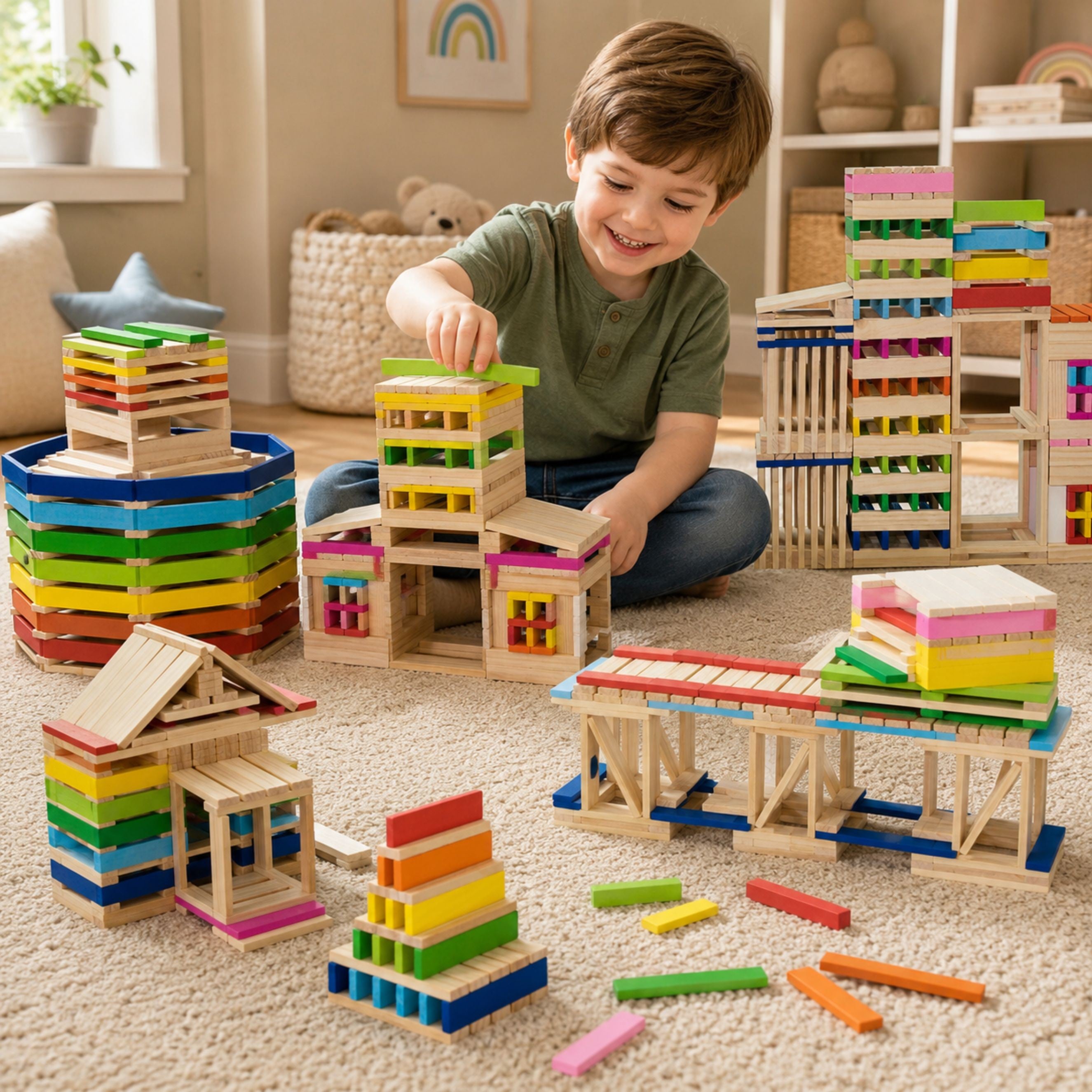 Viga Wooden Building Blocks Buildings