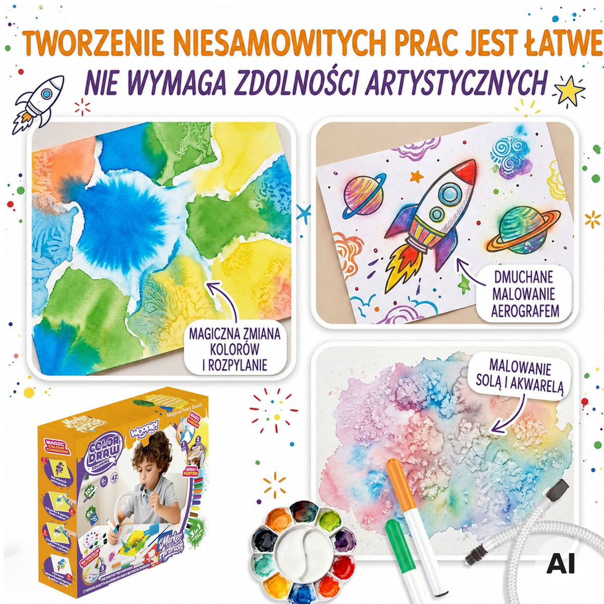 Woopie sada kreativního malování a tvoření 3 v 1 42 ks.