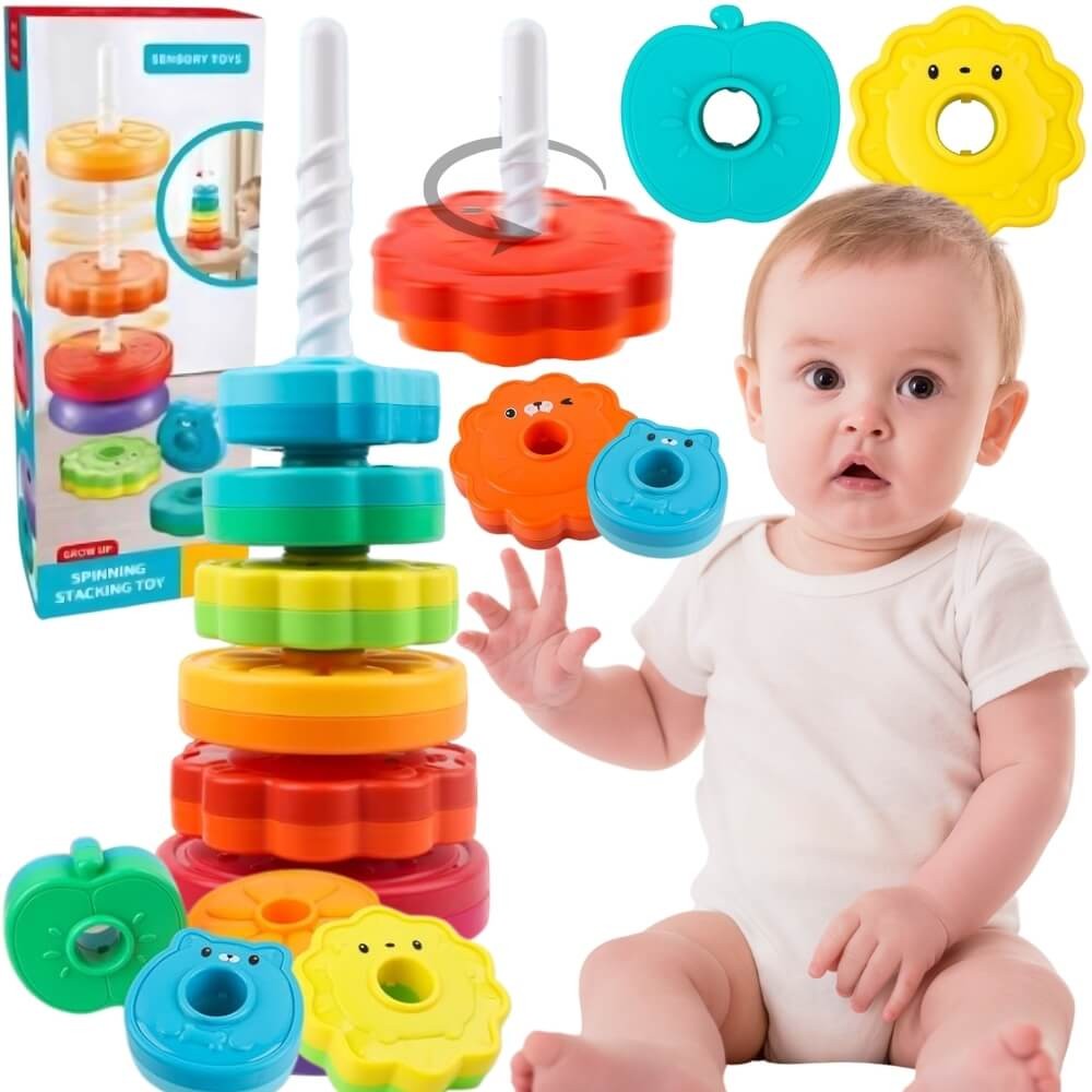 Woopie Baby Образователна пирамида Кула с усукани животни