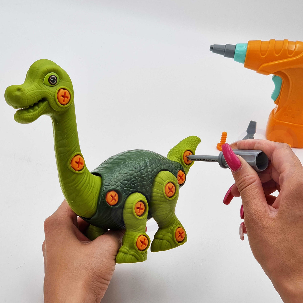 Woopie Dinosaur csavarozó építőkészlet + fúró 31 db.