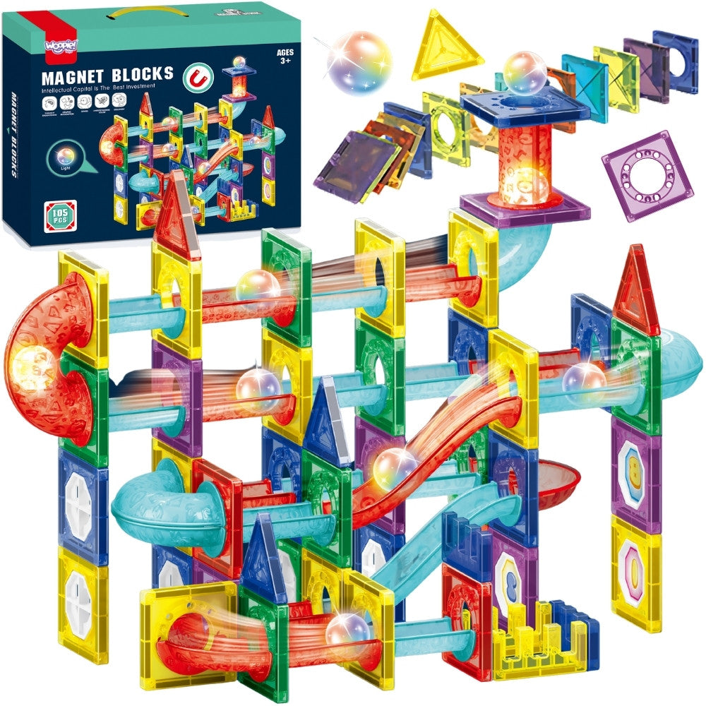 Woopie Magnetic Construction Blocks 3d Образователен комплект Ball Track 105 бр.