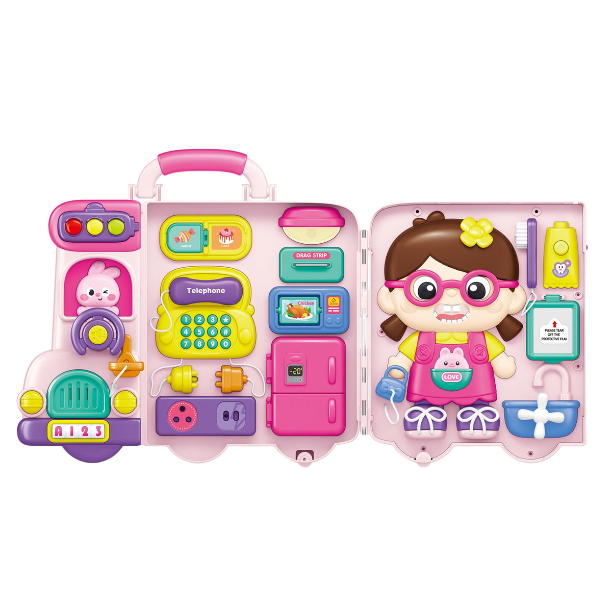 Woopie Baby Interactive Manipulative Board Busy Car Suitcase 3in1 Sound Light