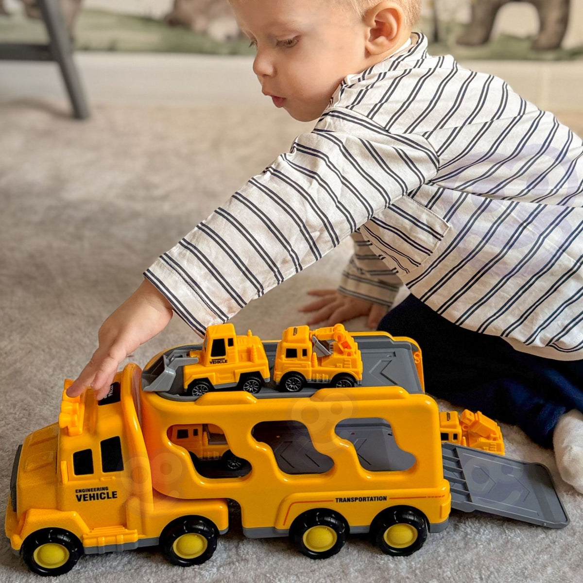 Woopie Road Tow Truck Set mit 5 Autos – Pannenhilfe