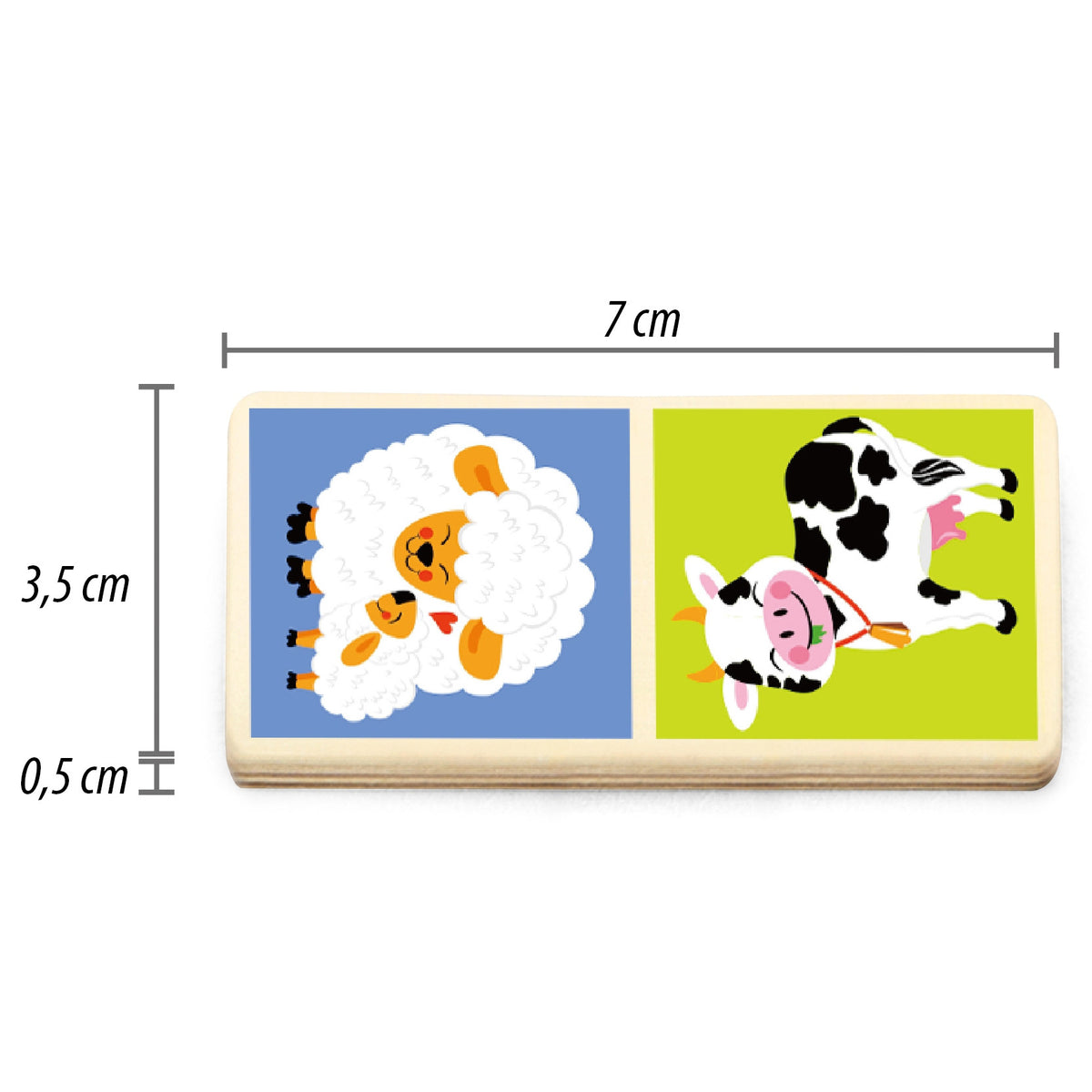 Viga Pædagogisk træ Domino Blocks Farm Game 28 Pieces Montessori