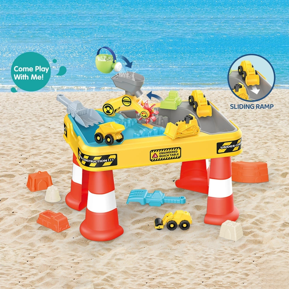 Woopie Water Table 2 In 1 Sandbox Construction Site + 4 Cars 12 Pcs.