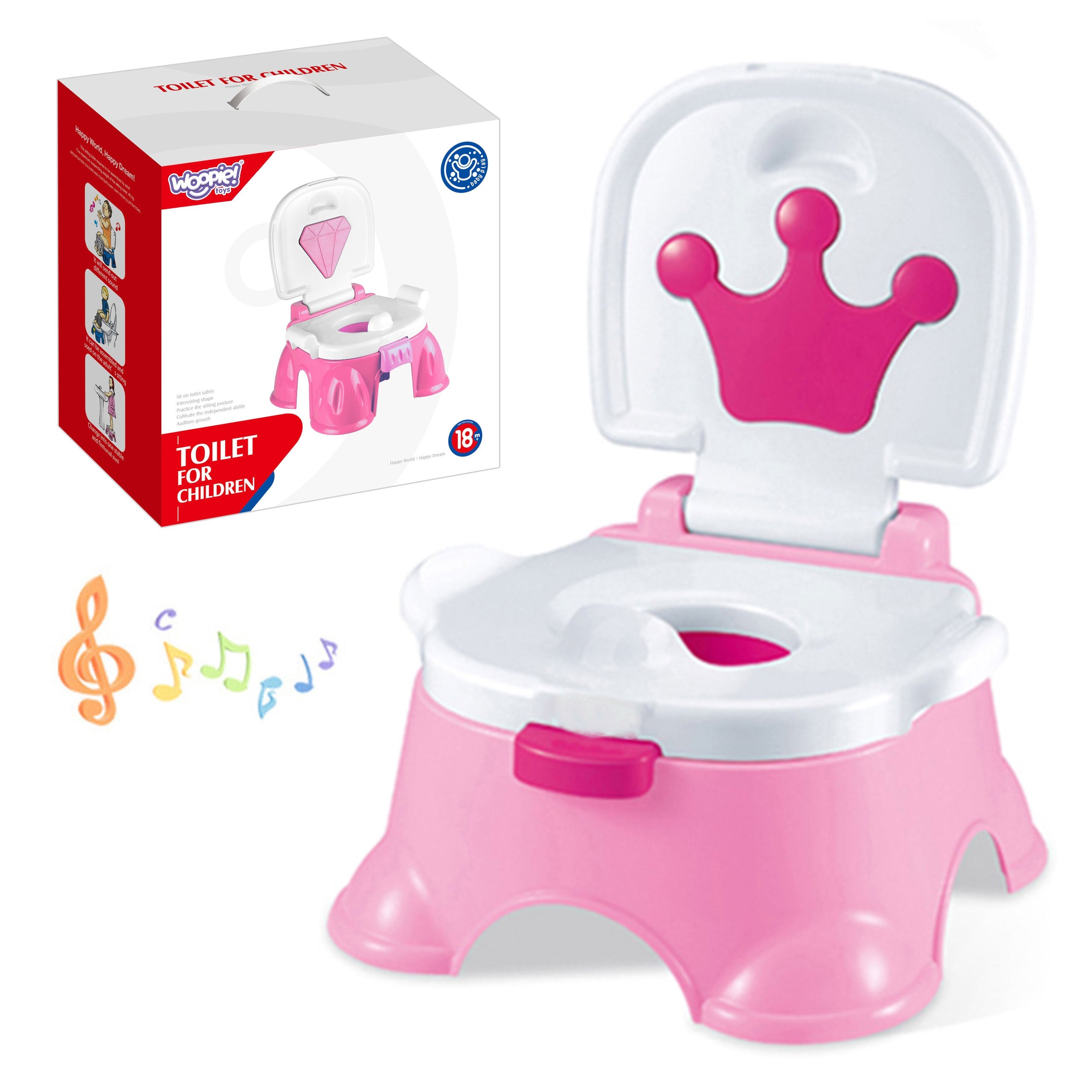 Woopie Baby First Potty For Children With Music 3in1 Chair Step