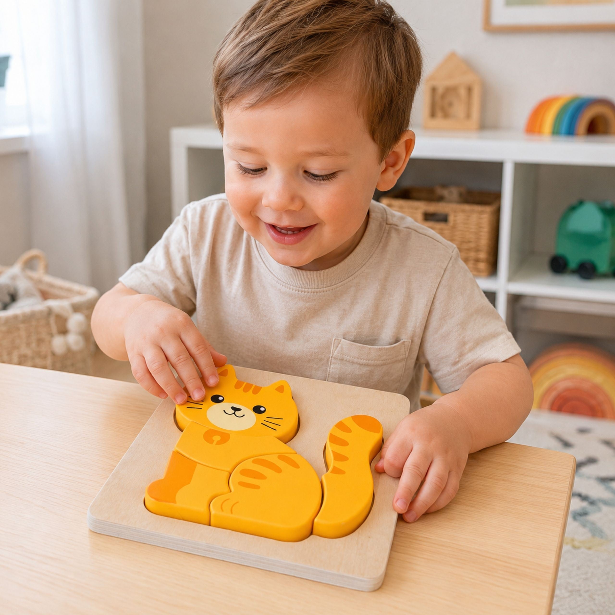Viga Wooden Puzzle - Ginger Kitten