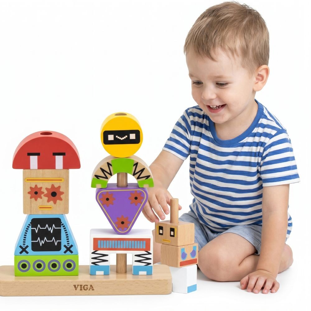 Пъзел Viga Robots Pyramid + модели 8 бр.