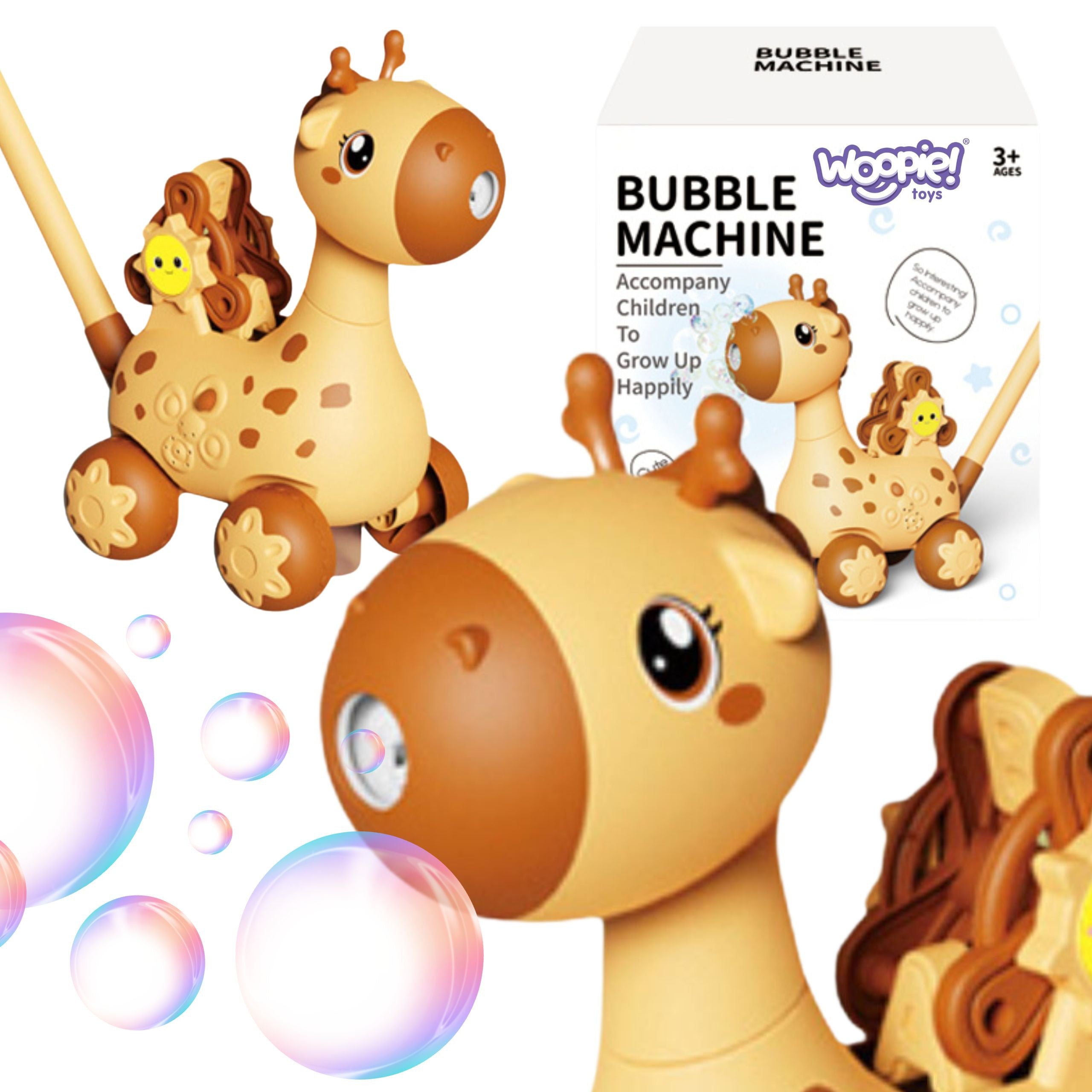 Woopie Giraffe Pusher Машина за мехурчета 2 в 1 за деца