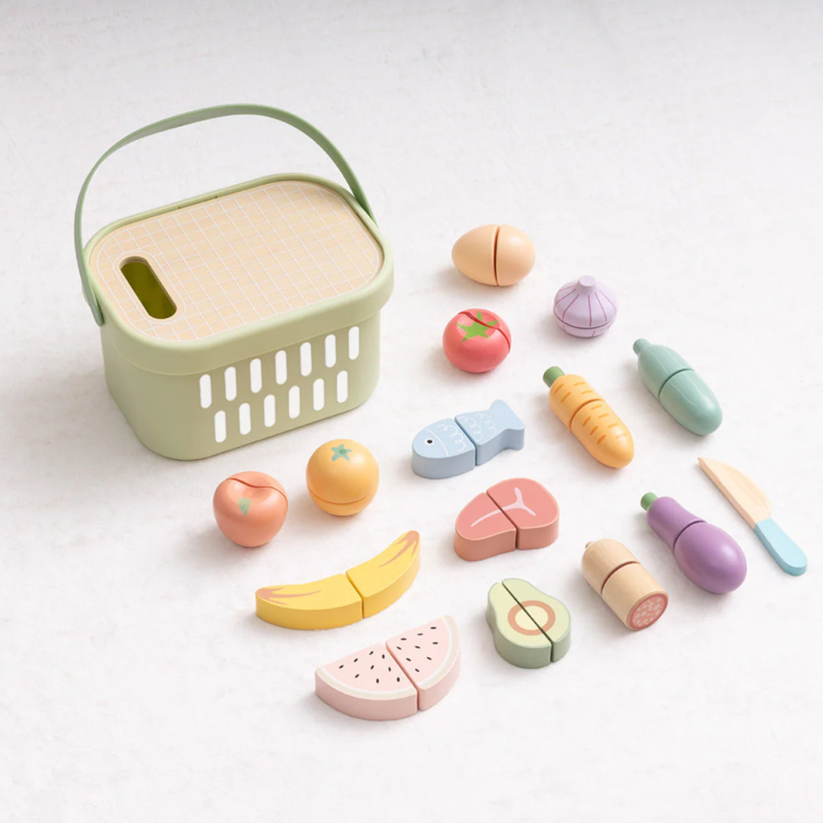 Tooky Toy Дървена храна Зеленчуци Комплект плодове