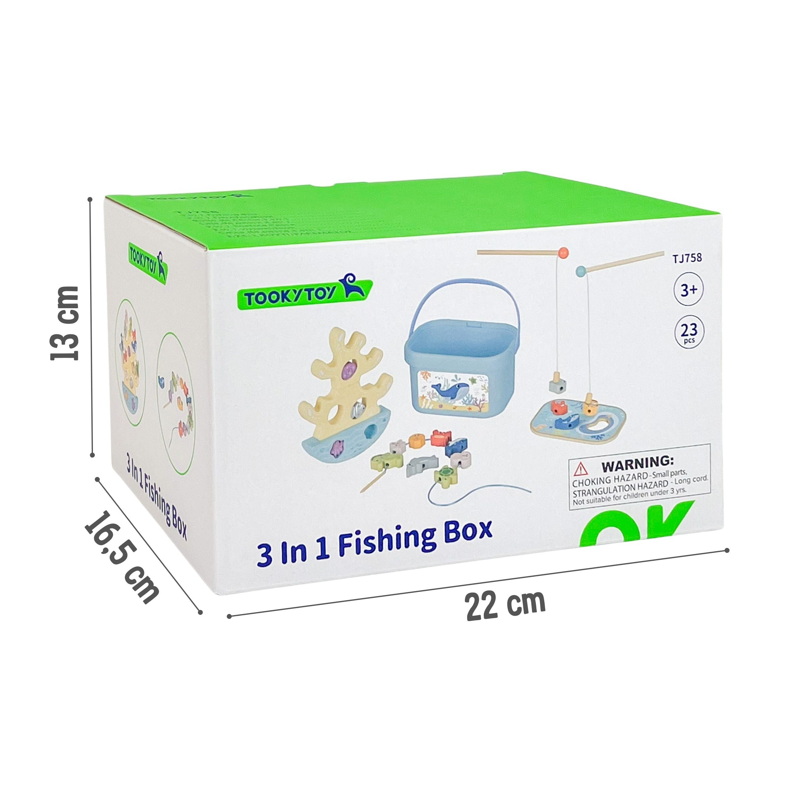 Tooky Toy fából készült tengeri játékkészlet Balance Tower Horgászfigurák 23 db
